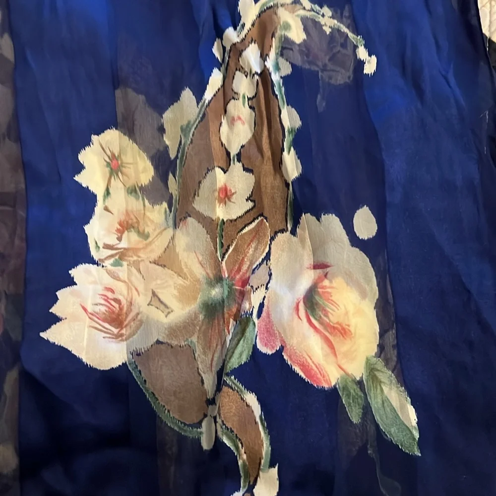 Hiroko Kapp silk sheer oblong scarf 60” x 15”